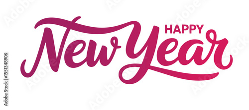 2026 Happy New Year  lettering design, Typography Design  Celebration, Cheerful, New Year Card. 