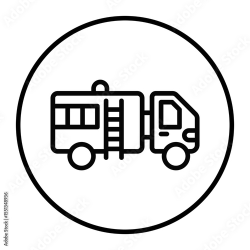 Firefighter Truck Vector Icons
