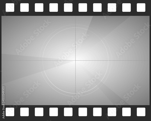 Countdown movie frame, film intro animation retro video screen. Start Timer set, film strip border, Vintage counter.