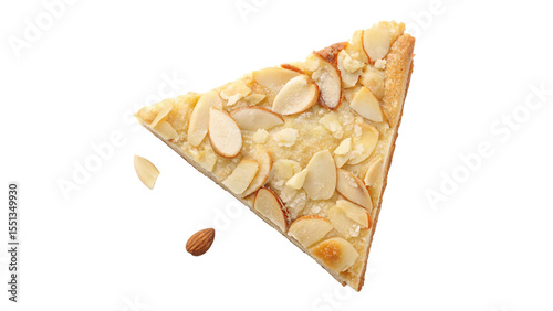 almond flake slice isolated on transparent background