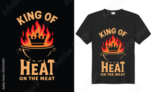 This BBQ-themed t-shirt design is perfect for grill masters and backyard chefs. Featuring bold graphics of flames, grills, or smoky meat, it adds humor and heat to any cookout. Comfortable and eye-cat
