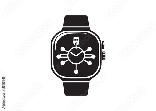 Smartwatch silhouette vector, Smartwatch Icon