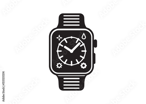 Smartwatch silhouette vector, Smartwatch Icon