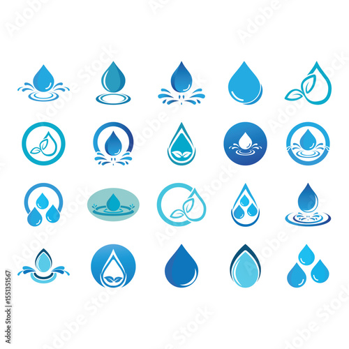 Clean and modern water drop logo design featuring a single droplet in vibrant colors
