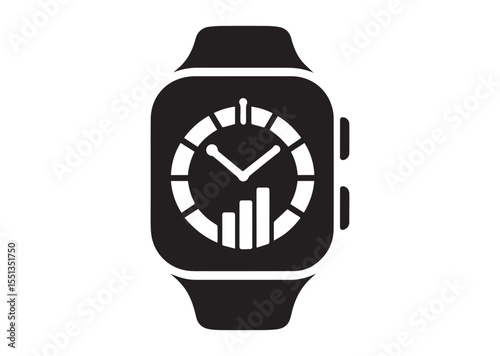Smartwatch silhouette vector, Smartwatch Icon