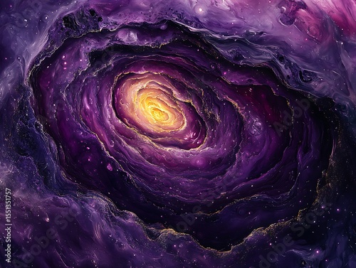 Enigmatic purple cosmic whirlpool illuminating an unknown galaxy formation