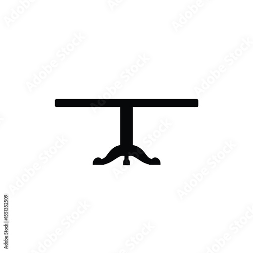 Black Silhouette Vector Tabletop Icon White Background