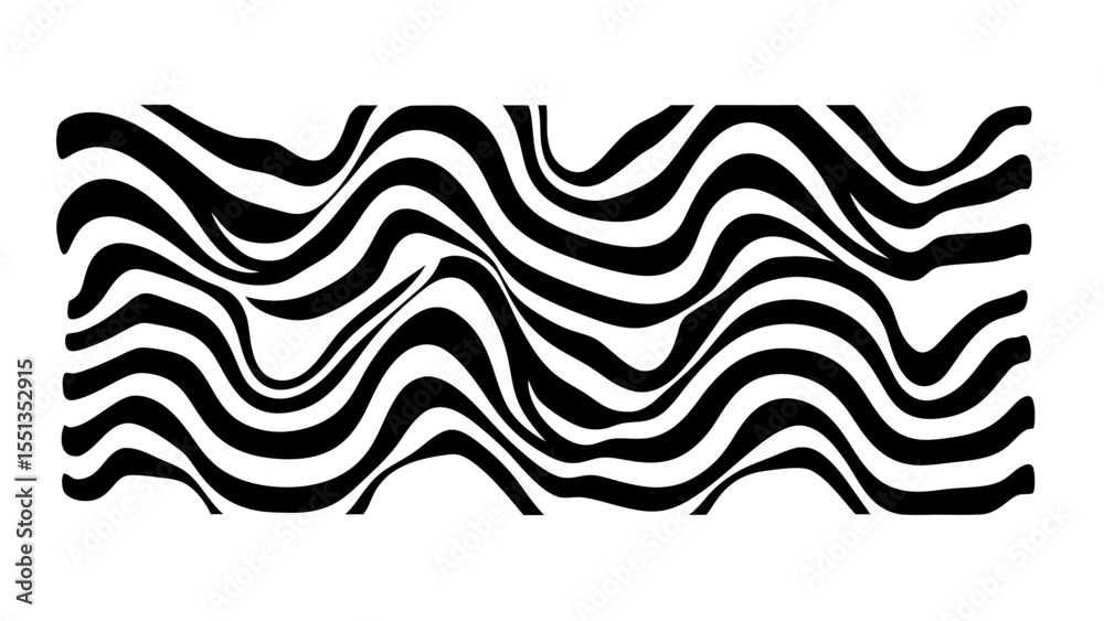 Fototapeta premium Wave pattern illustration vector with transparent background