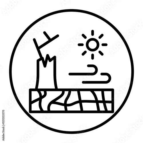 Desertification Vector Icons