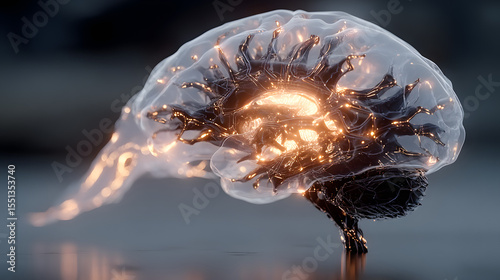 Illuminating the Mind: A vivid visual representation of the human brain, radiating with a brilliant network of neural activity and symbolizing the power of thought and innovation.