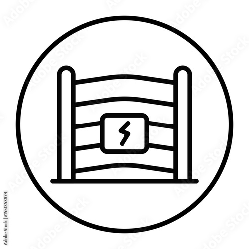 Electric Fence Vector Icons