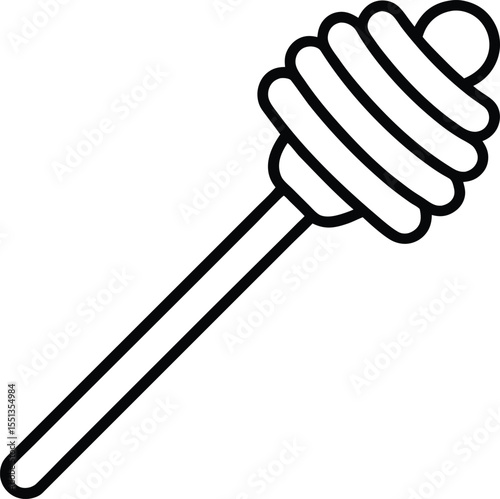Honey dipper outline icon kitchen utensil for honey simple illustration