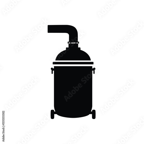 Black Silhouette Vector Wood Dust Extractor Icon illustration