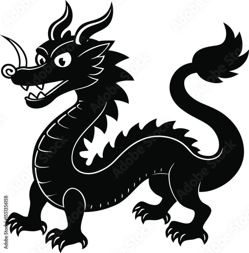 Mythic Majesty: A black mythical dragon stands proud, exuding power and intrigue, representing legends of old and capturing the essence of fantasy.