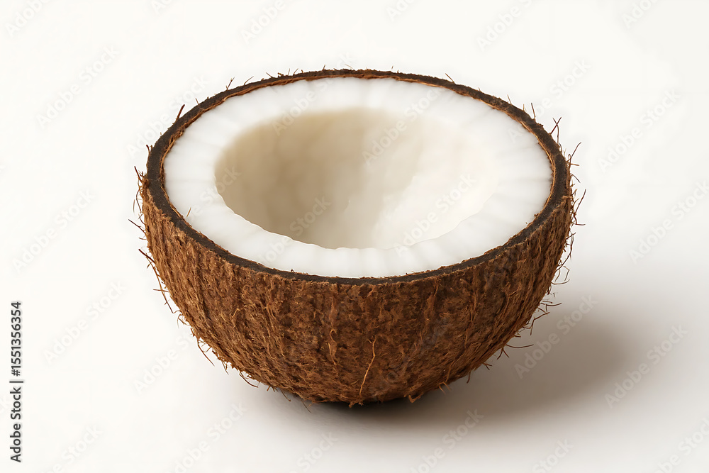 Half coconut isolated on white background Half coconut isolated on white background
