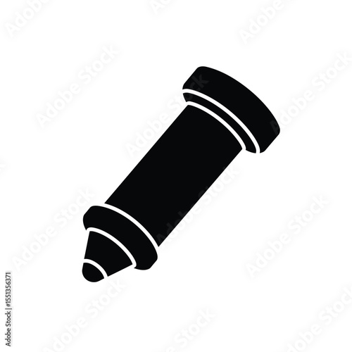 Black Silhouette Wooden Dowel Pin Vector Icon