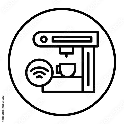 Smart Coffee Machine Vector Icons