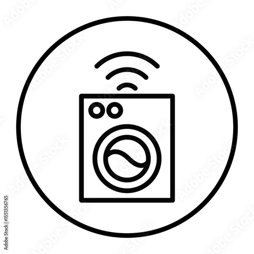 Smart Washing Machine Vector Icons