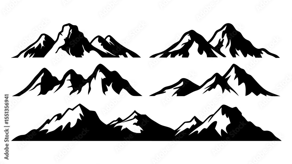 Fototapeta premium mountains silhouettes on tranparent background