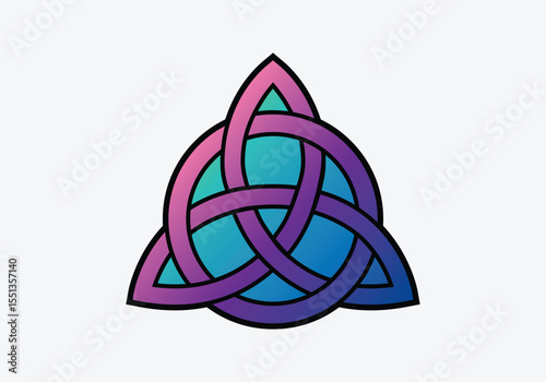 Intricate celtic triquetra knot symbol design ancient irish trinity symbol for spiritual and cultural projects