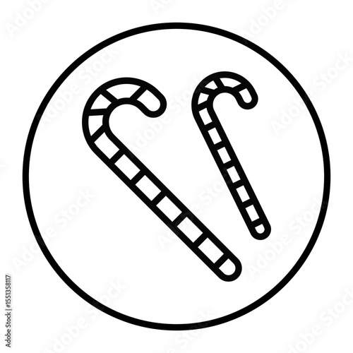 Candy Cane Vector Icons