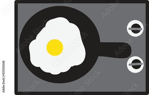 Perfectly Cooked Fried Egg in a Pan Simple Breakfast Recipe