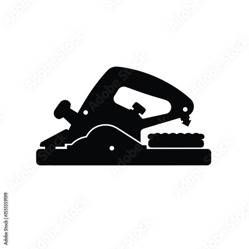 Black Silhouette Woodworking Biscuit Jointer Icon tool