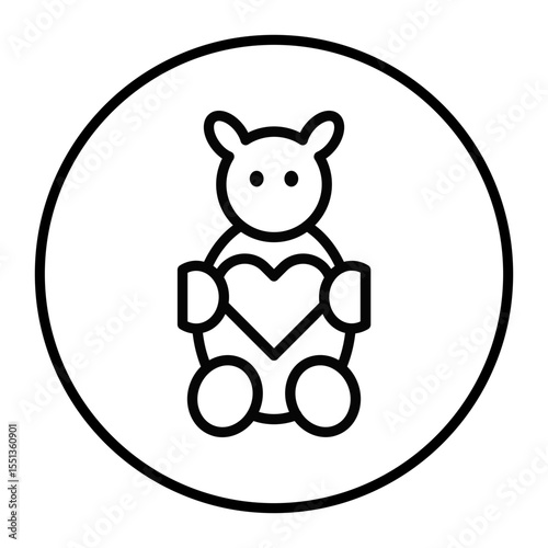 Heart Plushie Vector Icons