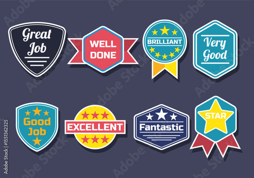 Vibrant teacher appreciation sticker design featuring colorful stars and positive affirmations for classroom recognition