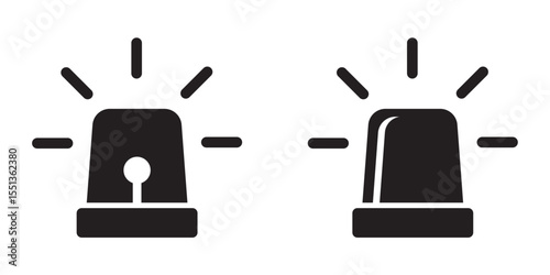 Siren icon, siren pictogram, fire siren icons.