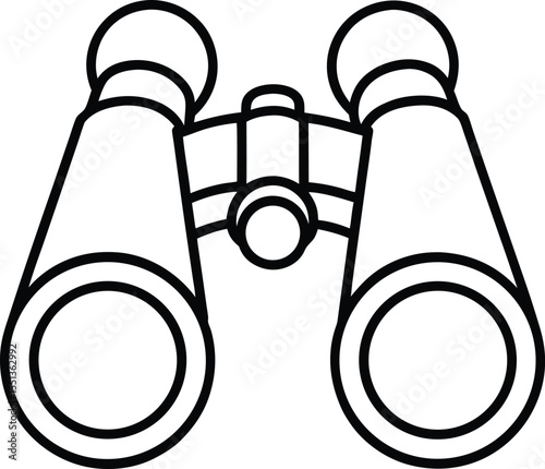 binoculars icon line art vector illustration on transparent background