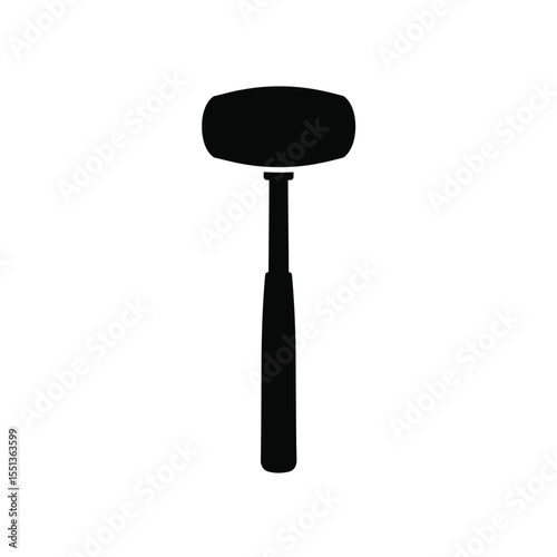 Black Silhouette Woodworking Mallet Icon Vector tool
