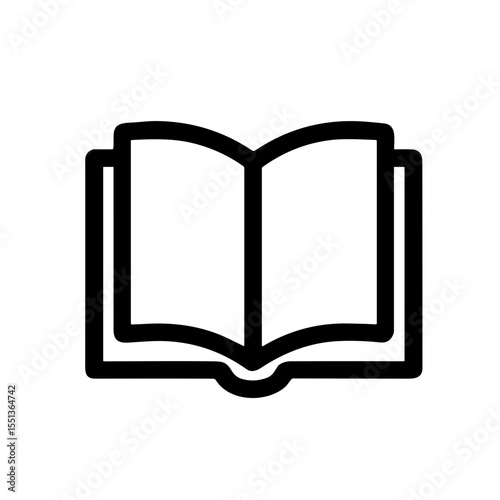 Outline Simple Open Book Illustration for Education and Knowledge Icon