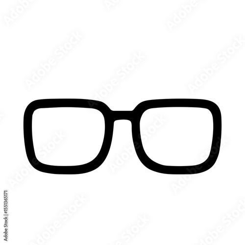 Simple Line Art Eyeglasses Spectacles Fashion Accessory Icon for Design Element