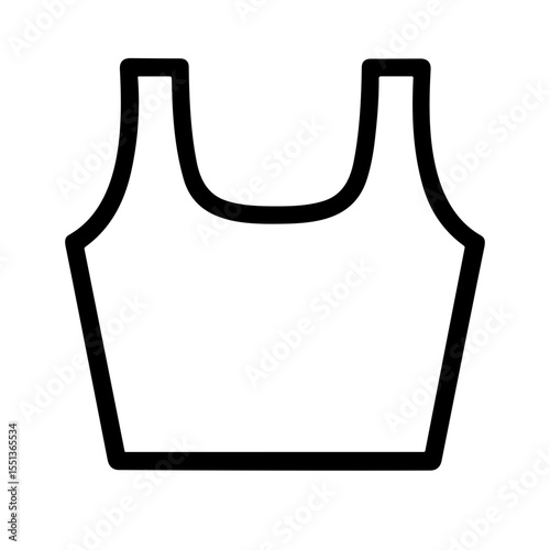 Simple Line Art Tank Top Clothing Garment Fashion Icon Style