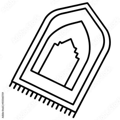 Clean Prayer Mat Outline Vector