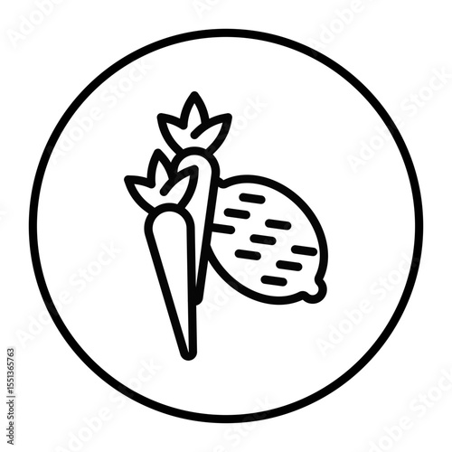 Fall Vegetables Vector Icons