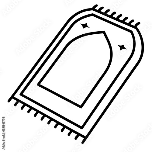 Clean Prayer Mat Outline Vector