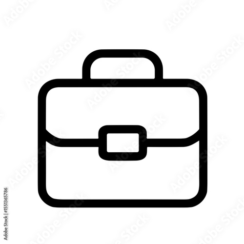 Simple Outline Suitcase Briefcase Business Icon Symbol Element Illustration