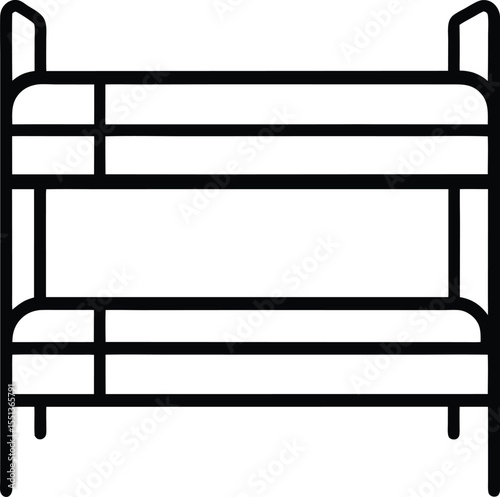 bunk bed icon line art vector illustration on transparent background