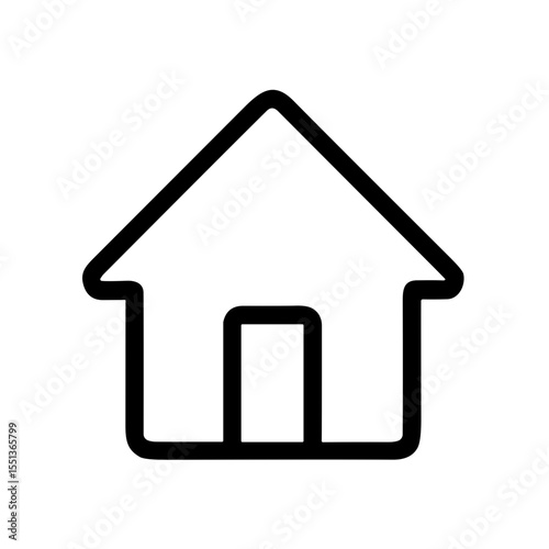 Simple Line Art Home Symbol Shape House Outline Icon Design