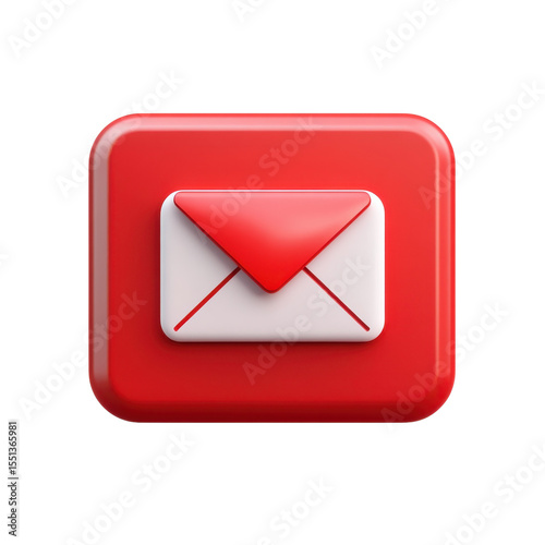 Free Download Red Email Icon Notification Design New Message Arrival Receive Inbox on transparent background - GFXLoad