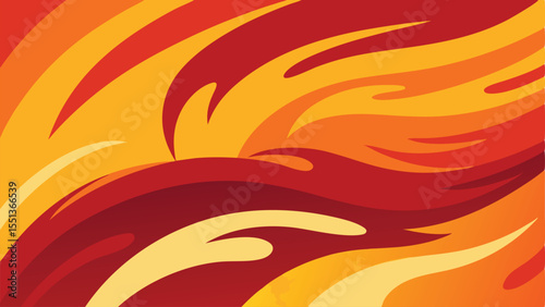 Abstract flame illustration displaying warm colors and fluid forms suitable for creative design applications