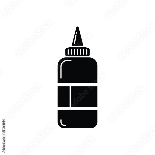 Black Silhouette Vector Wood Glue Bottle Icon woodworking