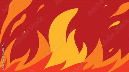 Abstract fire flames illustration in warm red and yellow tones suitable for backgrounds and design concepts
