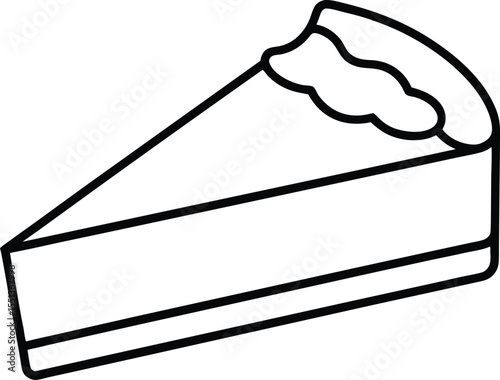 cheesecake slice icon line art vector illustration on transparent background
