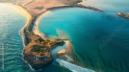 Waves gently kiss the Australian shore under a tropical blue sky, inviting summer travel to this island paradise
