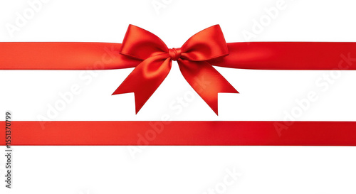 Red ribbon bow on black background