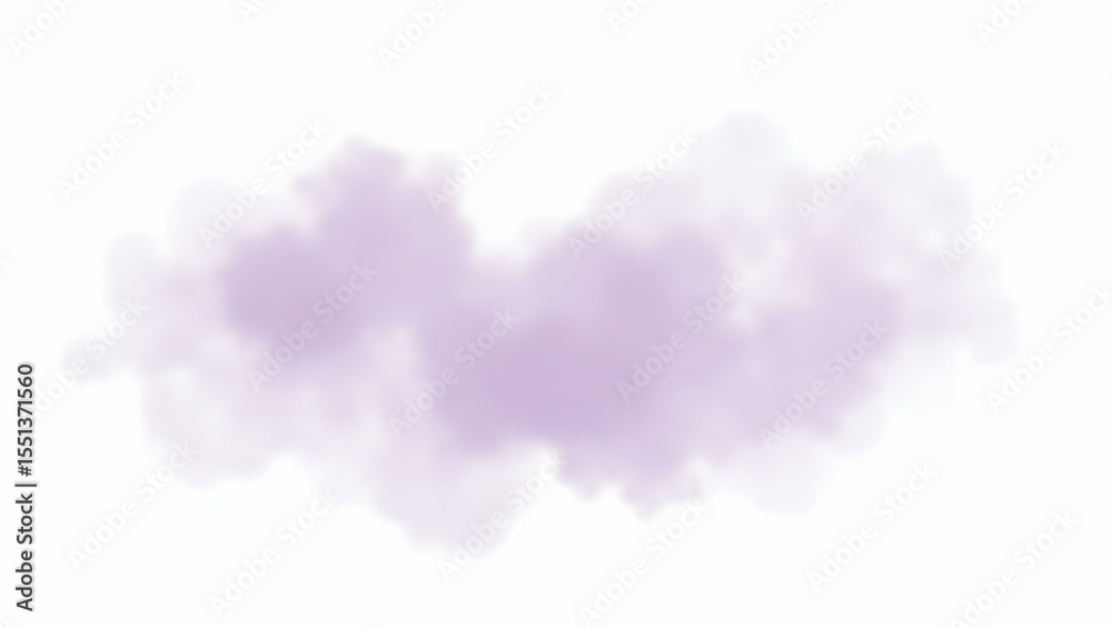 Naklejka premium Cloud Gentle lavender haze isolated mist shape, isolated on a clean white background