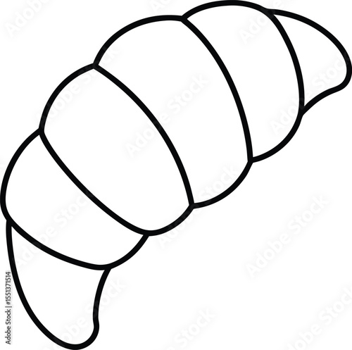croissant icon line art vector illustration on transparent background